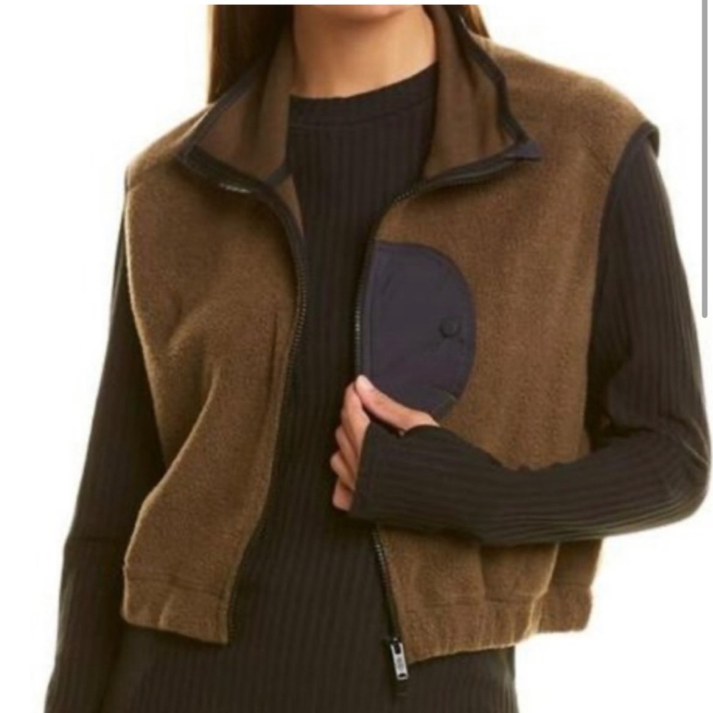 Free people olive Sherpa vest